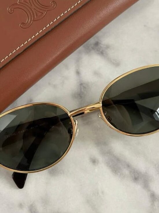 Vintage Gold Oval Sunglasses – Glamorous Retro Style, with Box main image 5